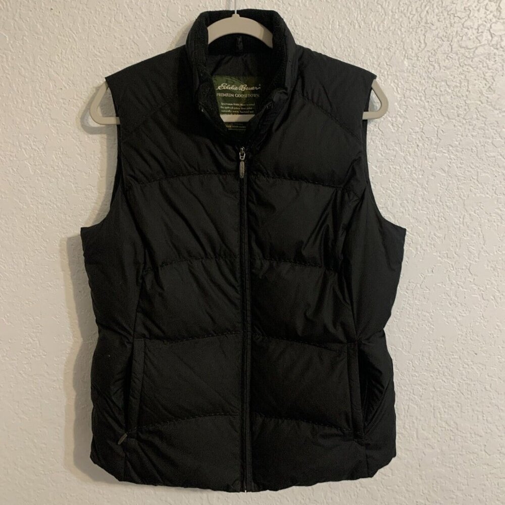 Vintage Eddie Bauer Men’s Black Goose Down Insulated Puffer Vest Sz M‎ Gorpcore